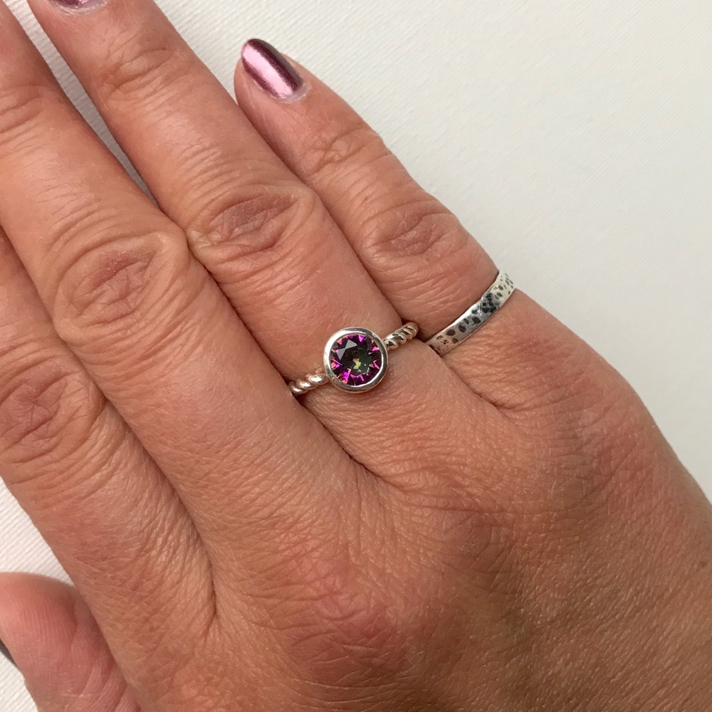 Mystic Topaz & Sterling Silver Twist Ring NEW - Picture 8 of 8